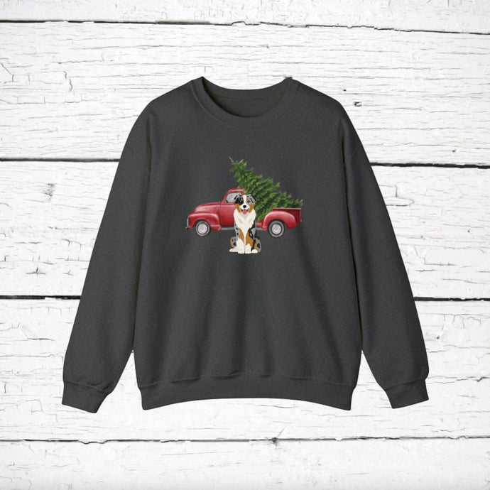 Australian Shepherd Red Truck Sweatshirt