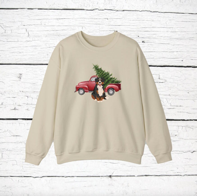 Bernese Mountain Dog Red Truck Sweatshirt