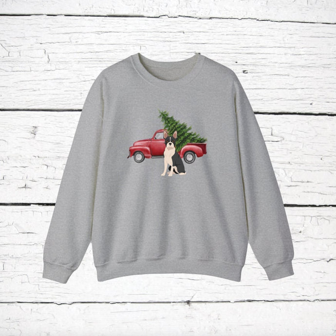 Boston Terrier Red Truck Sweatshirt