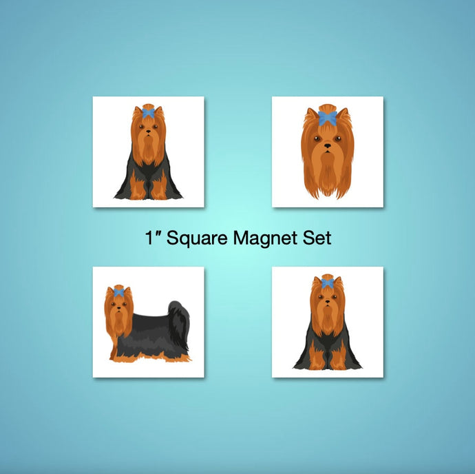 Yorkshire Terrier 1 inch magnet set