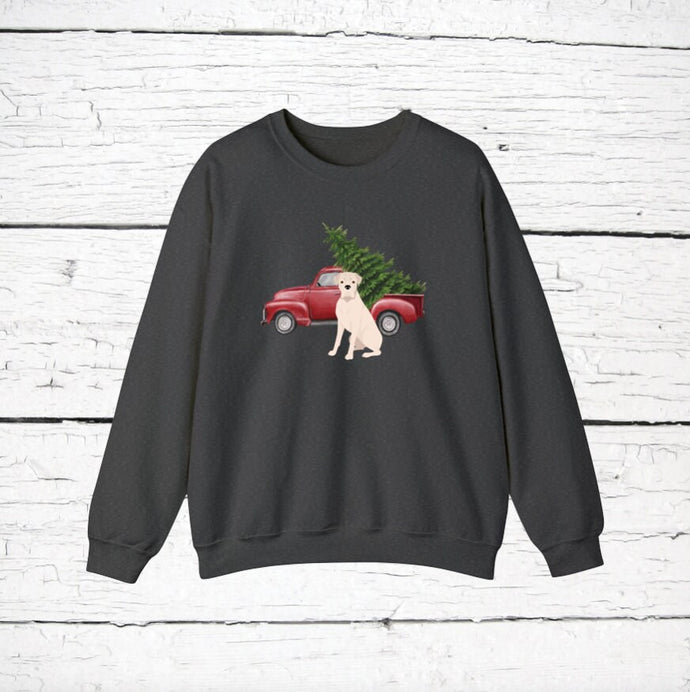 Boxer (natural ears) Red Truck Sweatshirt