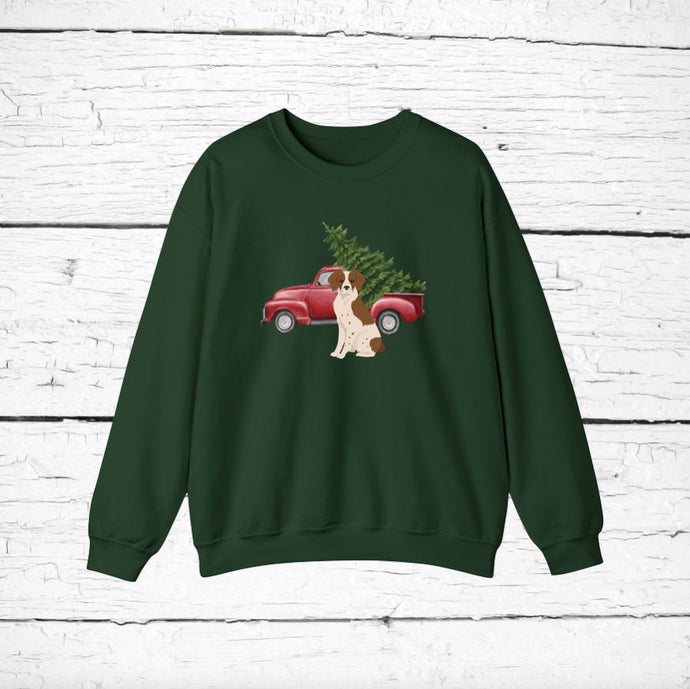 Brittany Spaniel Red Truck Sweatshirt