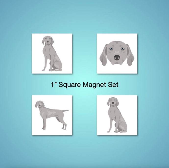 Weimaraner 1 inch magnet set