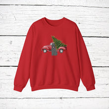 Load image into Gallery viewer, Bouvier des Flandres (cropped ears) Red Truck Sweatshirt
