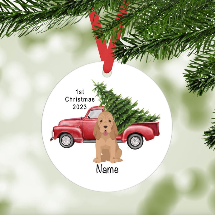 Bloodhound puppy ornament personalized