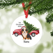 Load image into Gallery viewer, Corgipoo puppy (Corgi/Poodle mix) ornament personalized
