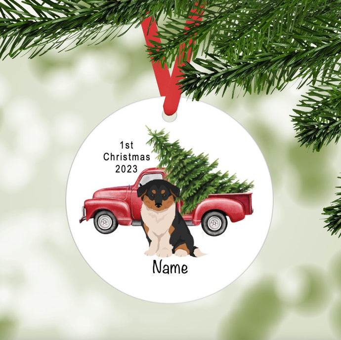 Rough Collie puppy ornament personalized