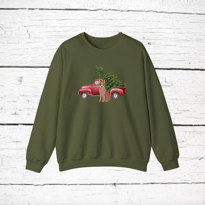 Australian Stumpy Tail Cattle Dog Red Truck Sweatshirt