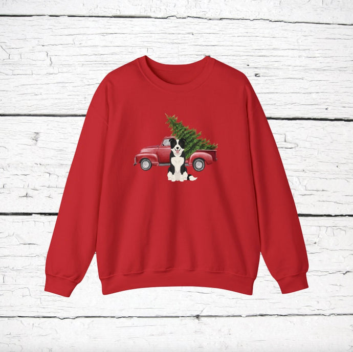 Border Collie Red Truck Sweatshirt