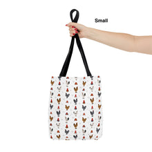 Load image into Gallery viewer, Faverolles Chicken pattern tote bag - chicken tote bag - farm animal carry bag
