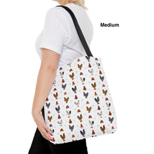 Load image into Gallery viewer, Frizzle Chicken pattern tote bag - chicken tote bag - farm animal carry bag
