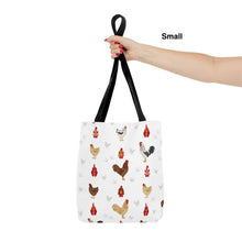 Load image into Gallery viewer, Plymouth Rock Chicken pattern tote bag - chicken tote bag - farm animal carry bag
