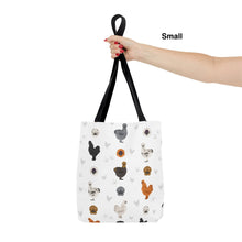 Load image into Gallery viewer, Silkie Chicken pattern tote bag - chicken tote bag - farm animal carry bag
