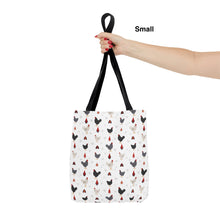 Load image into Gallery viewer, Leghorn Chicken pattern tote bag - chicken tote bag - farm animal carry bag
