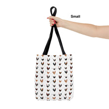 Load image into Gallery viewer, Marans Chicken pattern tote bag - chicken tote bag - farm animal carry bag
