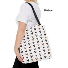 Load image into Gallery viewer, Marans Chicken pattern tote bag - chicken tote bag - farm animal carry bag
