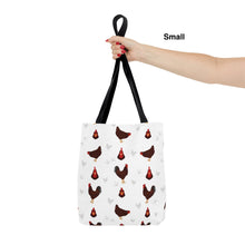 Load image into Gallery viewer, Rhode Island Red Chicken pattern tote bag - chicken tote bag - farm animal carry bag
