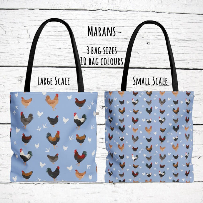 Marans Chicken pattern tote bag - chicken tote bag - farm animal carry bag