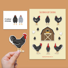 Load image into Gallery viewer, California Grey chicken sticker set - chicken sticker sheets - chicken breed stickers
