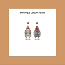 Load image into Gallery viewer, Dominique chicken sticker set - chicken sticker sheets - chicken breed stickers
