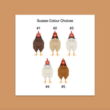 Load image into Gallery viewer, Sussex chicken sticker set - chicken sticker sheets - chicken breed stickers
