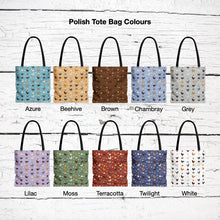 Load image into Gallery viewer, Polish Chicken pattern tote bag - chicken tote bag - farm animal carry bag
