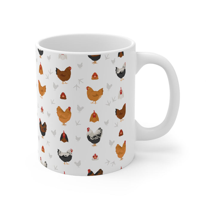 Orpington chicken pattern 11 oz mug