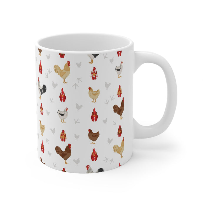 Plymouth Rock chicken pattern 11 oz mug