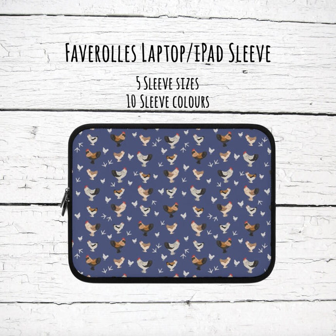 Faverolles chicken laptop/iPad sleeve