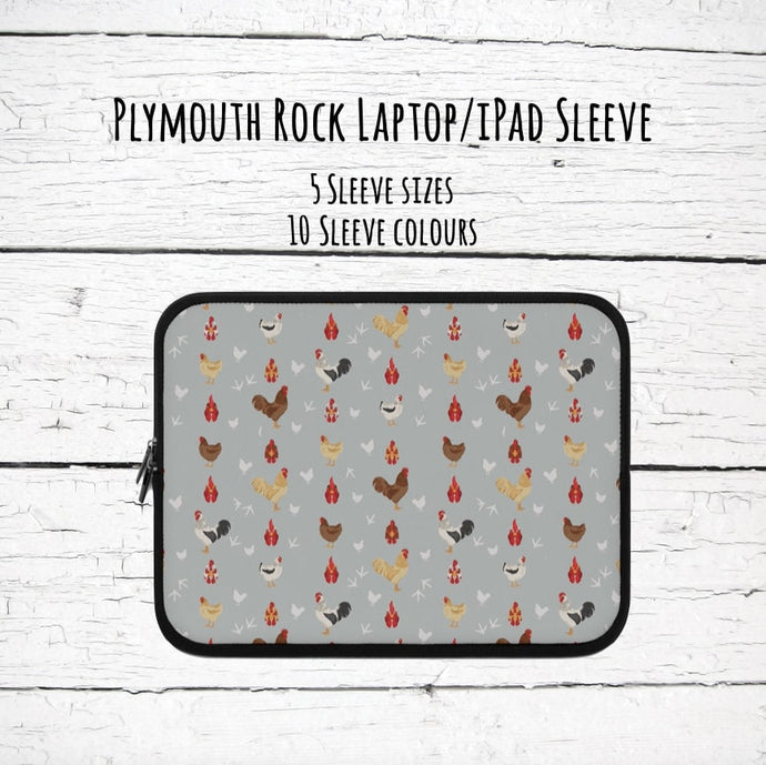 Plymouth Rock chicken laptop/iPad sleeve