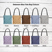 Load image into Gallery viewer, Delaware Blue Chicken pattern tote bag - chicken tote bag - farm animal carry bag
