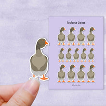 Load image into Gallery viewer, Toulouse Goose vinyl sticker sheet
