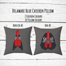 Load image into Gallery viewer, Delaware Blue chicken 14&quot;x14&quot; faux suede pillow, pillow and cover, throw pillow
