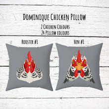 Load image into Gallery viewer, Dominique chicken 14&quot;x14&quot; faux suede pillow, pillow and cover, throw pillow
