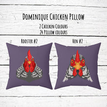 Load image into Gallery viewer, Dominique chicken 14&quot;x14&quot; faux suede pillow, pillow and cover, throw pillow
