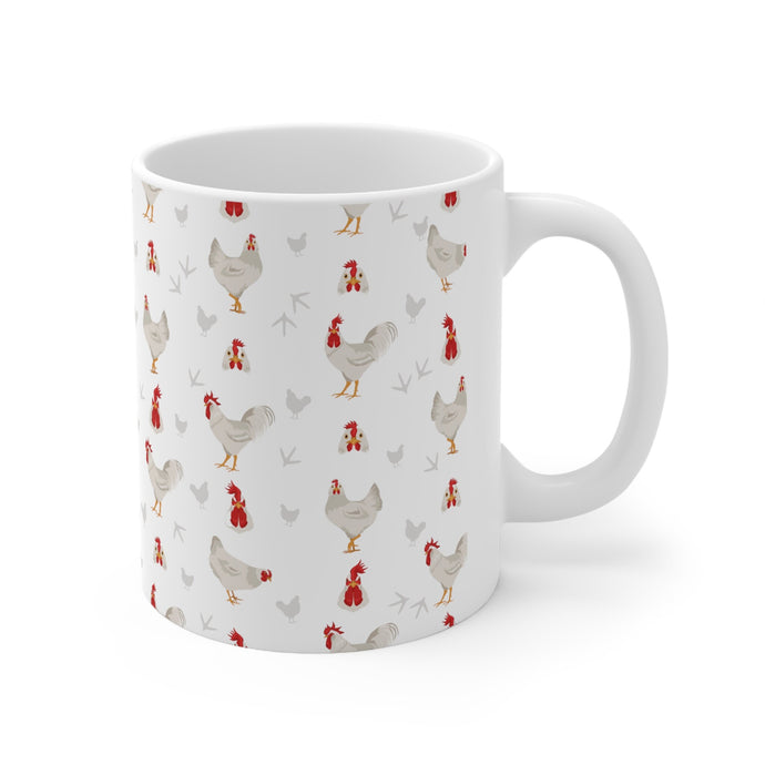 Leghorn chicken pattern 11 oz mug