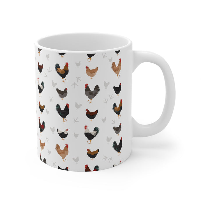 Marans chicken pattern 11 oz mug