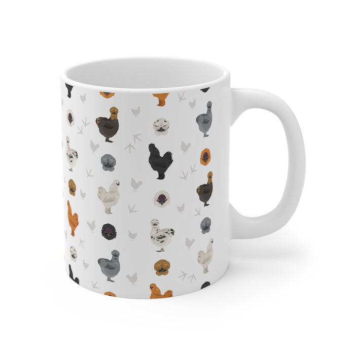 Silkie chicken pattern 11 oz mug