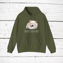 Load image into Gallery viewer, American Eskimo &quot;Ready for a Nap&quot; Hooded Sweatshirt
