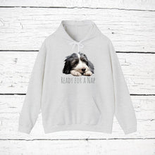 Load image into Gallery viewer, Bearded Collie &quot;Ready for a Nap&quot; Hooded Sweatshirt
