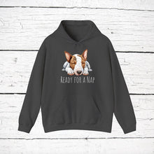 Load image into Gallery viewer, Bull Terrier &quot;Ready for a Nap&quot; Hooded Sweatshirt
