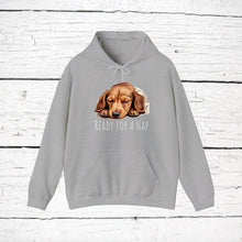 Load image into Gallery viewer, Dachshund &quot;Ready for a Nap&quot; Hooded Sweatshirt
