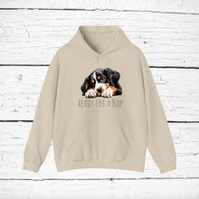 Load image into Gallery viewer, Entlebucher Mountain Dog &quot;Ready for a Nap&quot; Hooded Sweatshirt
