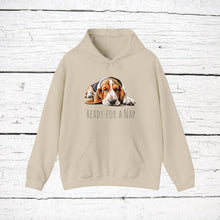 Load image into Gallery viewer, Basset Hound &quot;Ready for a Nap&quot; Hooded Sweatshirt
