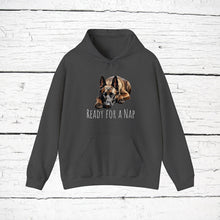 Load image into Gallery viewer, Belgian Malinois &quot;Ready for a Nap&quot; Hooded Sweatshirt
