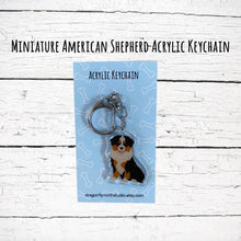 Load image into Gallery viewer, Miniature American Shepherd acrylic zipper pull
