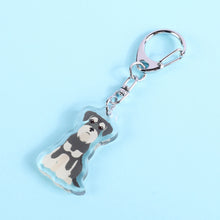 Load image into Gallery viewer, Miniature Schnauzer (natural ears) acrylic zipper pull
