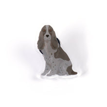 Load image into Gallery viewer, English Cocker Spaniel acrylic pin (blue roan)
