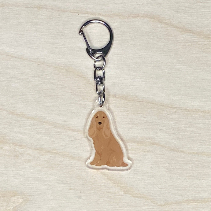 English Cocker Spaniel (fawn) acrylic zipper pull