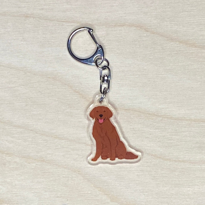 Golden Retriever (#6) acrylic zipper pull